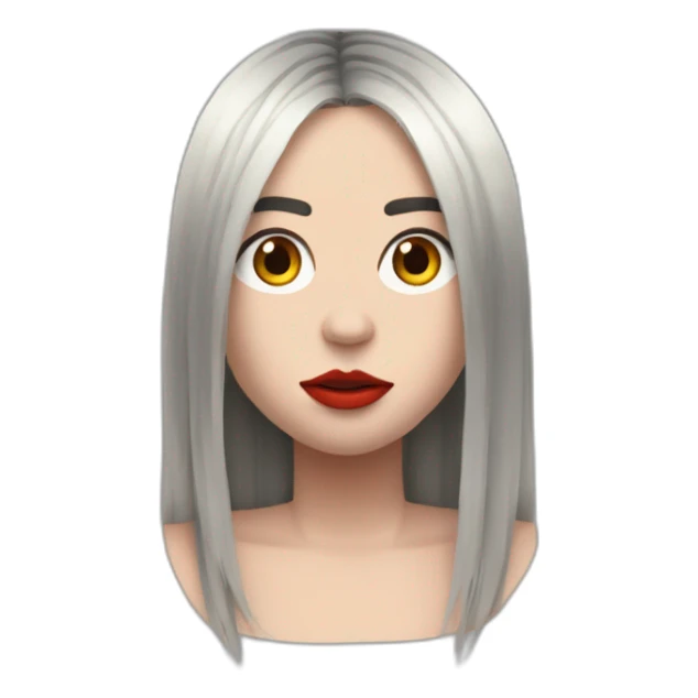 billie eilish cheveux noir et racines rouges sticker