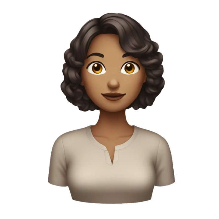 a young woman with darck brown wavy hair with a bob cut  sticker