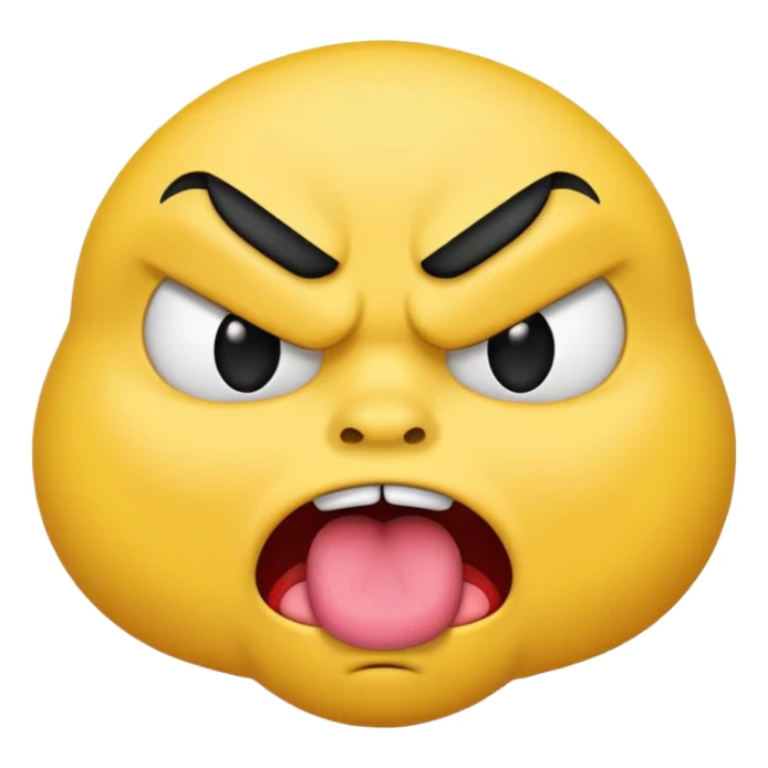 an emoji of an angry face with tongue out sticker