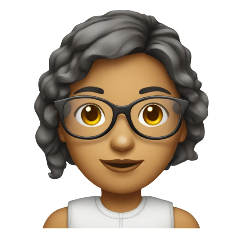 UX/UI designer girl with optical glasses sticker