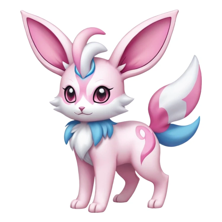 Sylveon-Delcatty-Fakémon-hybrid-creature (full body)  sticker