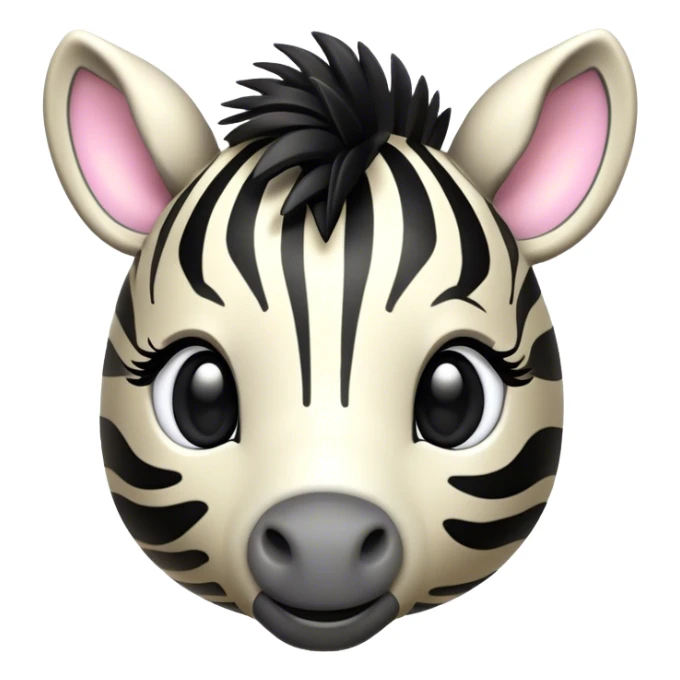 Cinematic Cute Zebra Portrait Emoji, Head tilted playfully and inquisitively, featuring a glossy, intricately striped Fur of black and white with round, sparkling eyes filled with curious wonder, Simplified yet irresistibly adorable features, highly detailed, glowing with a warm, friendly glow, high shine, affectionate and spirited, stylized with a touch of savannah whimsy, bright and endearing, soft glowing outline, capturing the essence of a mischievous yet loving zebra, so playful it feels like it could prance out of the screen and into your arms! sticker