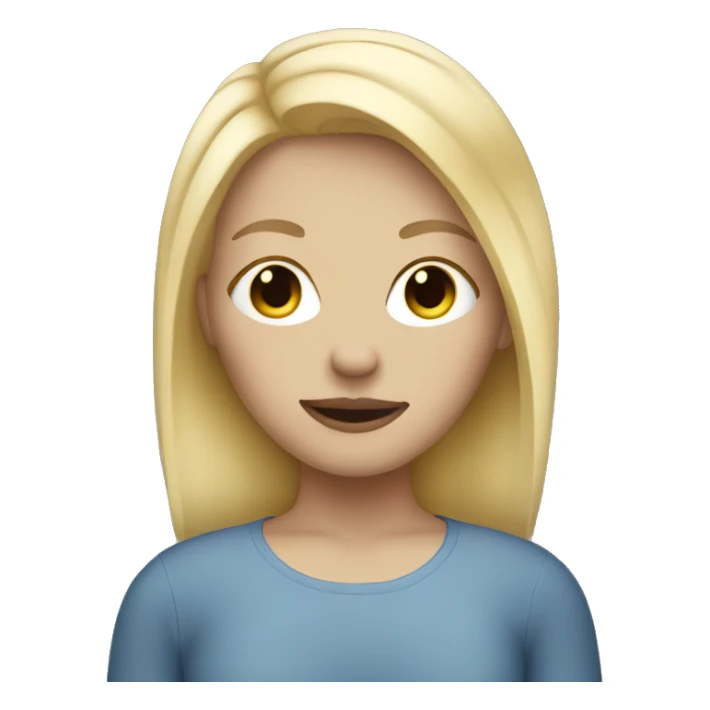 Blonde hair girl with facemask sticker