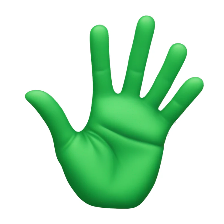 green raised hand and green raised hand sticker