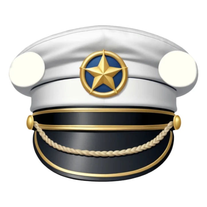 white captain hat closeup alone sticker