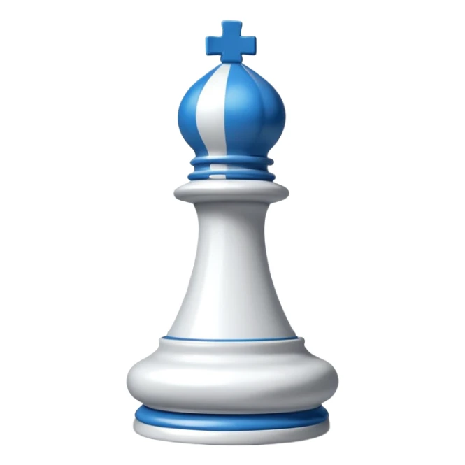
chess bishop piece object, classic bishop shape with top slit, 3D cartoon, glossy material, soft shadow, mobile game icon style, centered, clean background, no text, no watermark
 sticker
