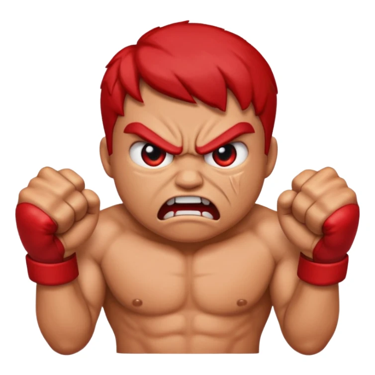 emoji enojado con golpes sticker