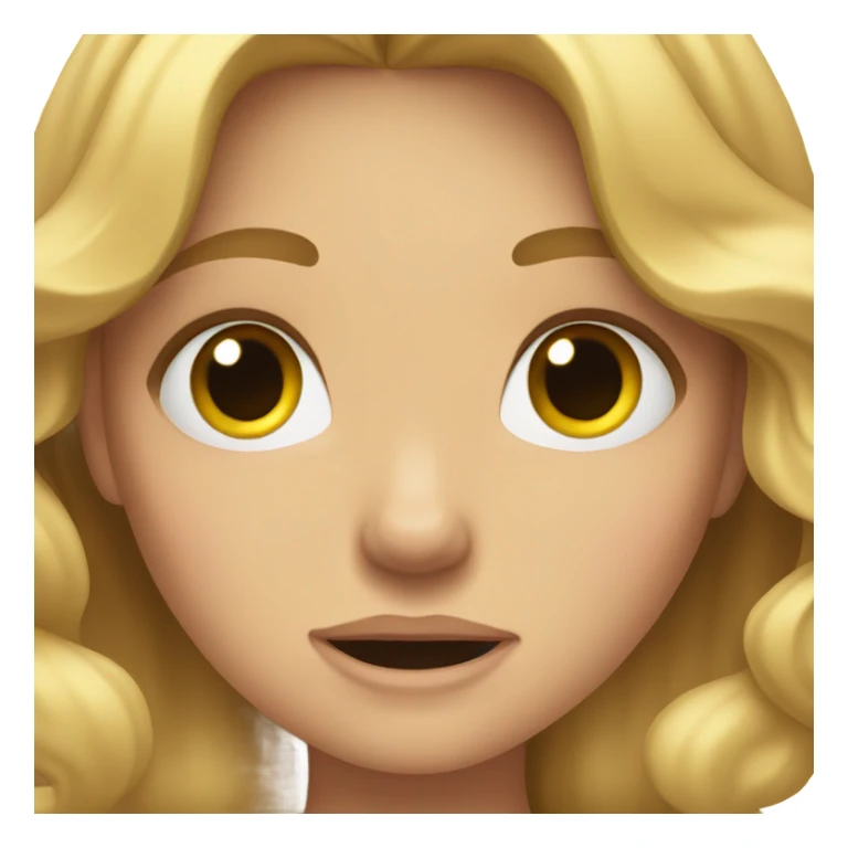 Girl with wavy blonde hair, slapping her face sticker