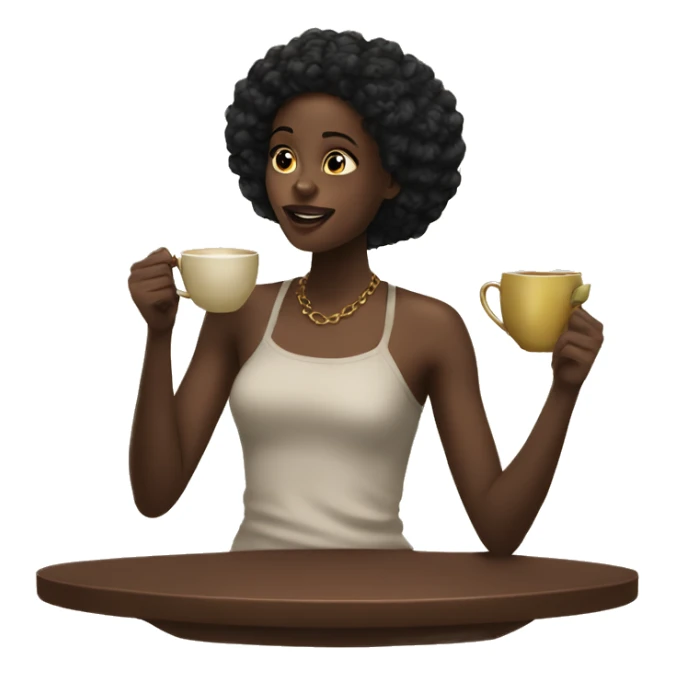 Black girl gossip over tea sticker