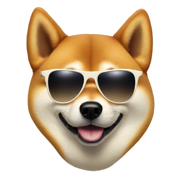 shiba dog with sunglasses sticker