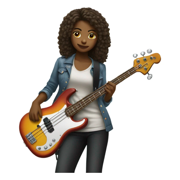 Teenage girl playing bass guitar sticker