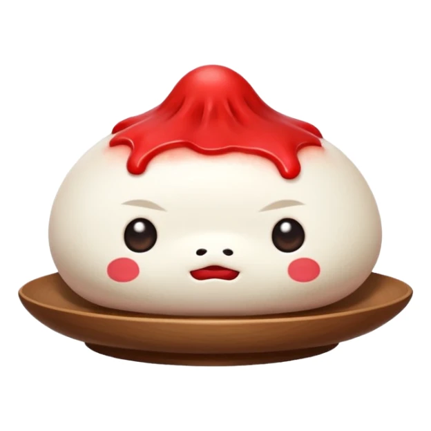 Un mochi japonés con cuernos y rabo de diablo  sticker