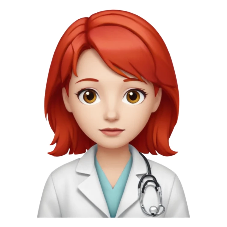 doctor with red hairclips sticker