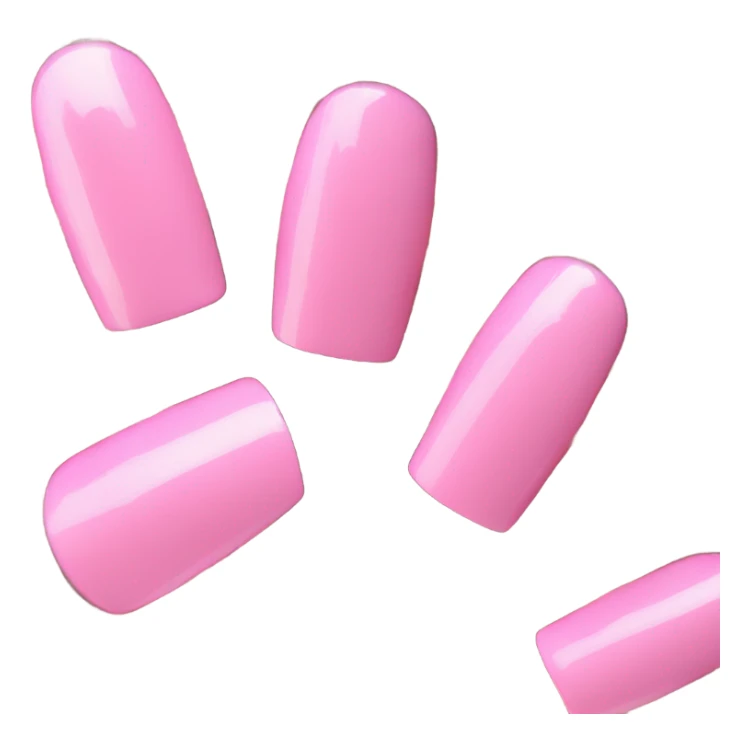 Long pink trendy acrylic nails manicure sticker