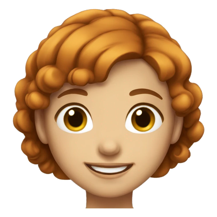 smiling girl with dark ginger hair sticker