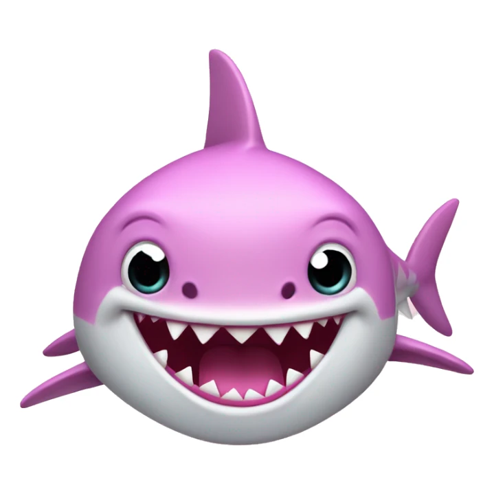 pink girl shark with long eyelashes and bow sticker