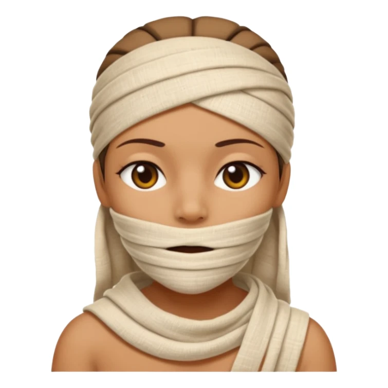 The mummy girl with her mouth closed sticker