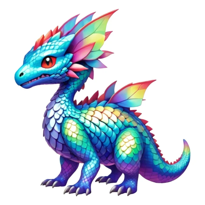 Elemental Exotic Colorful Fantasy Pokémon-Fakémon-hybrid-creature (full body) sticker