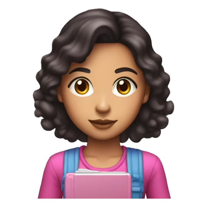 dark haired lightskin girl playing pink nintendo ds sticker