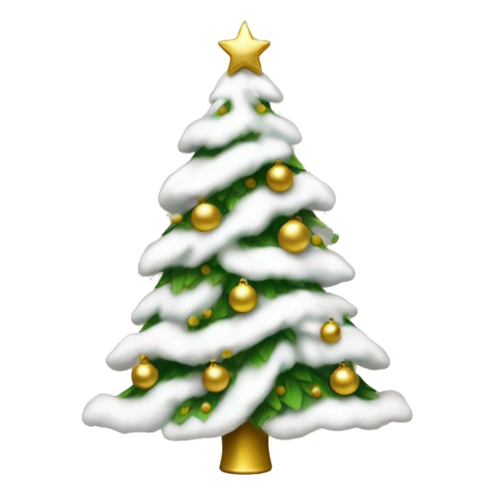 Christmas tree with white and gold decorations sticker