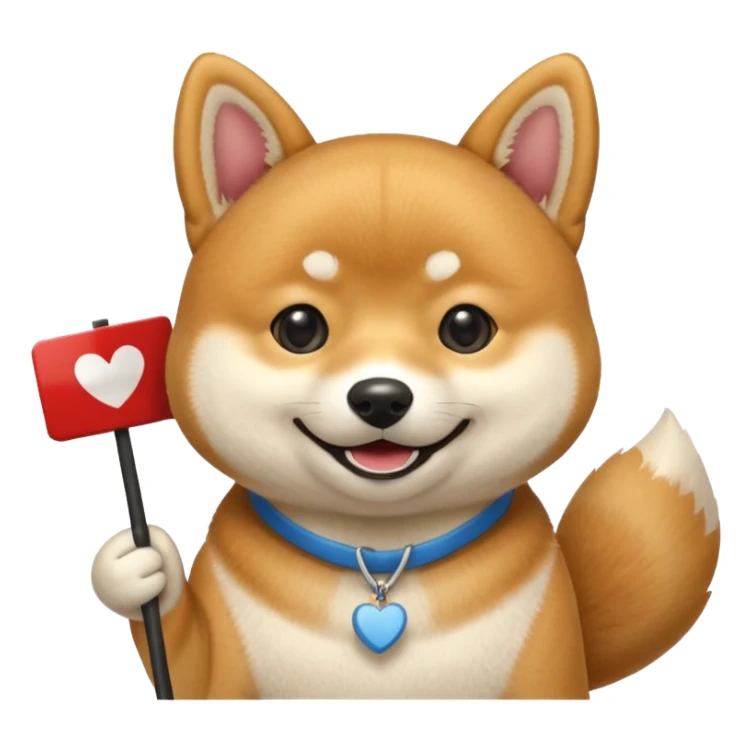 shiba holds welcome sign sticker