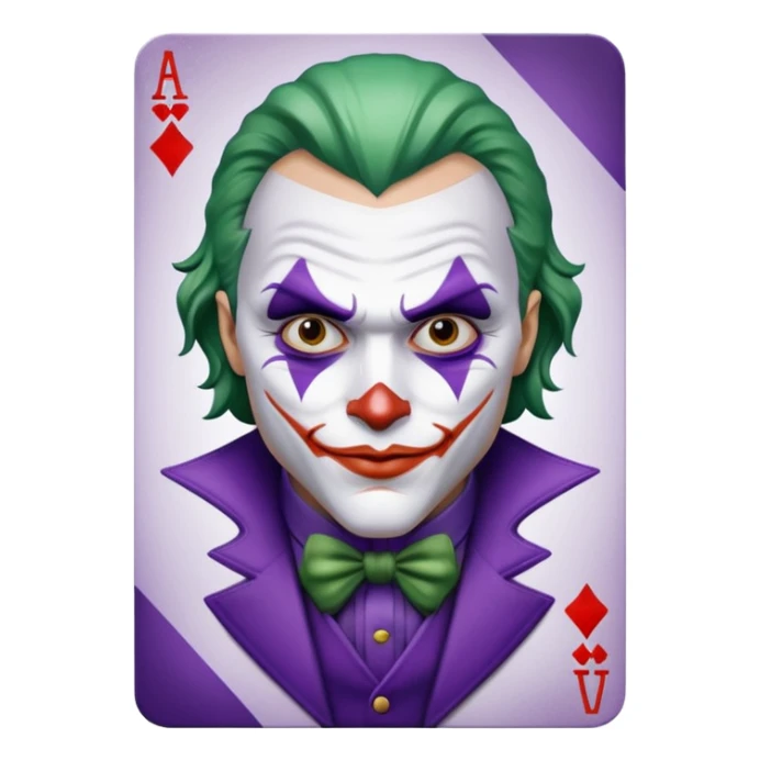 Glitter Purple and White Joker Gangster Card sticker