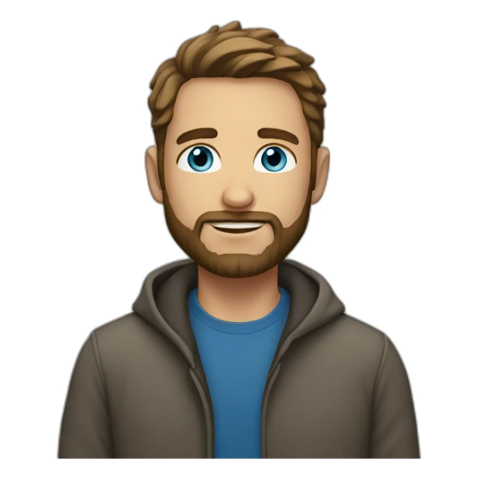 35 year old man with beard and blue eyes sticker
