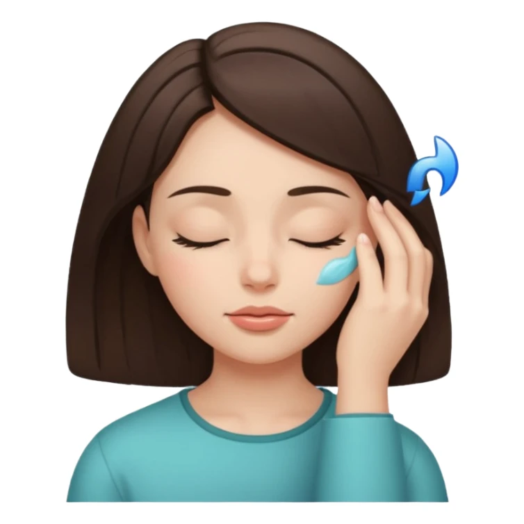 girl brunette getting a facial eyes closed sticker