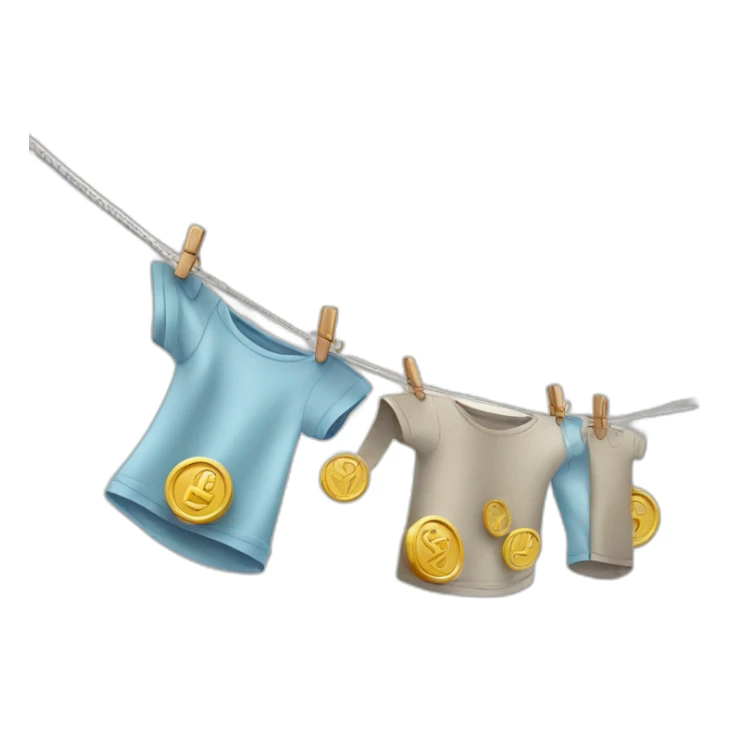 Washing line with coins sticker