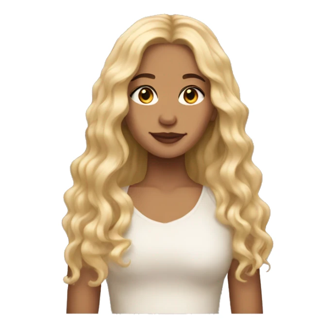 blonde lightskin girl portrait with long hair sticker