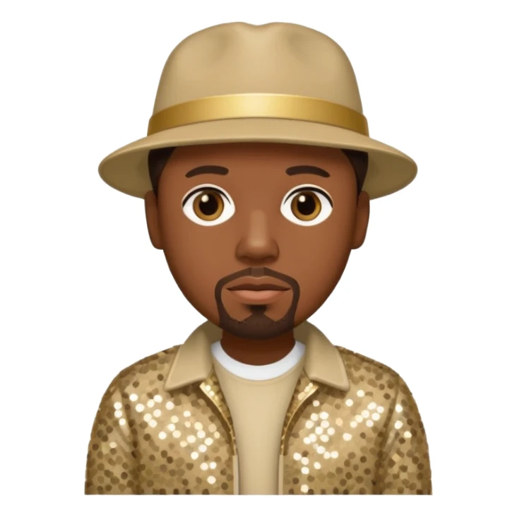 Nate Dogg with dark brown hair, beige sequin outfit sticker