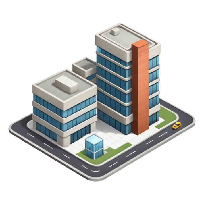 generate realistic detailed building 3d style sticker