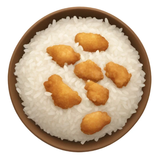 bowl of rice and chicken sticker