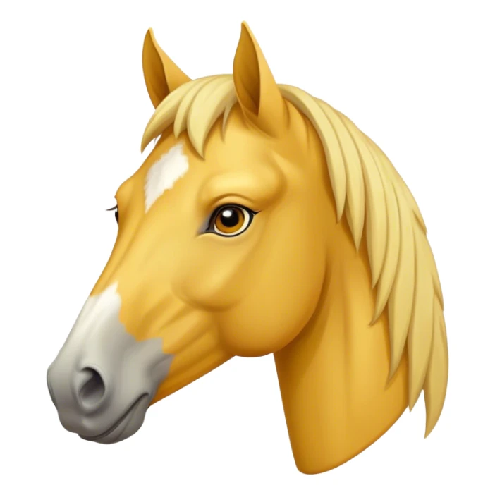 A mature yellow horse with its face facing us. sticker