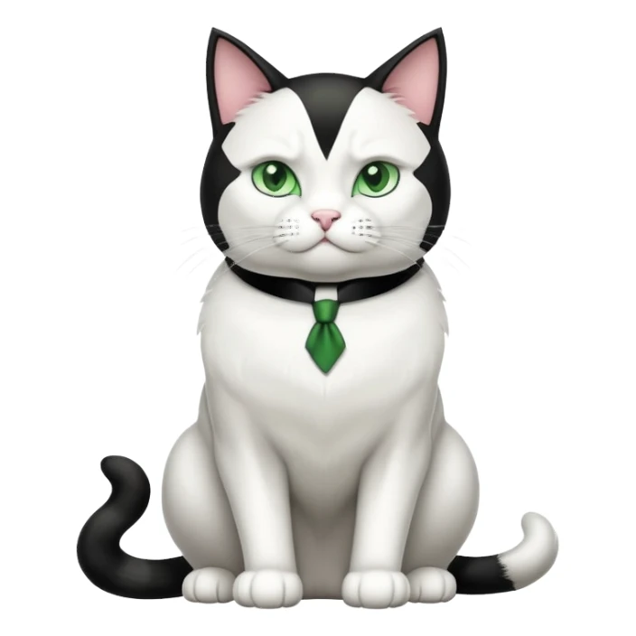 Buff Jacked up Huge jumbo Super Duper Muscular Cat with a 10 pack full body black and white tuxedo colored body and green eyes  sticker