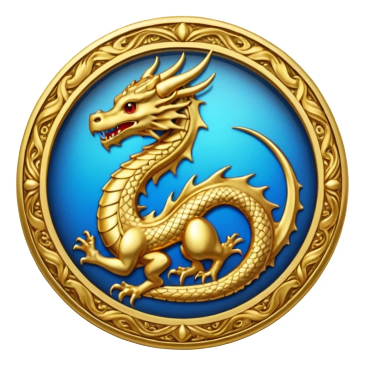 Dragon crest/brosch in a circle sticker