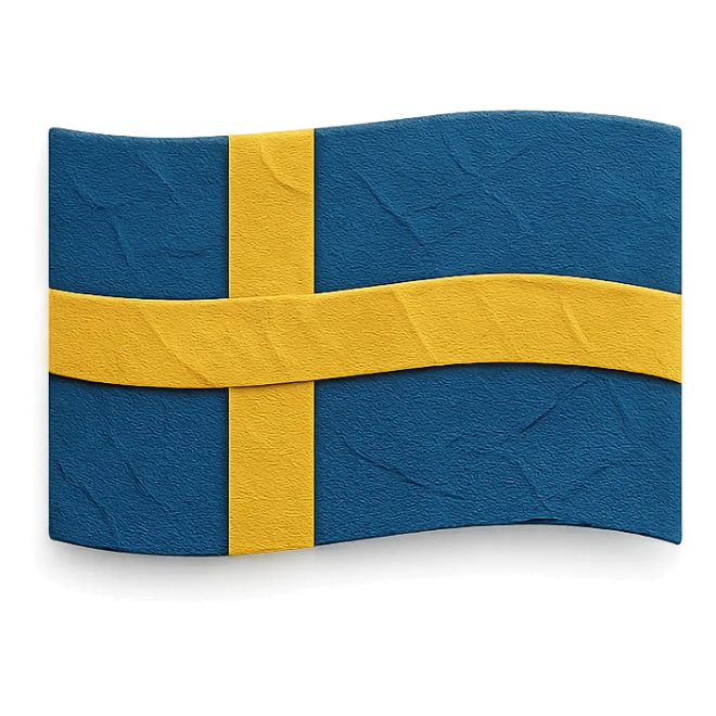 svenska flaggan, Swedish flag, paper craft style, folded paper texture, vibrant colors sticker