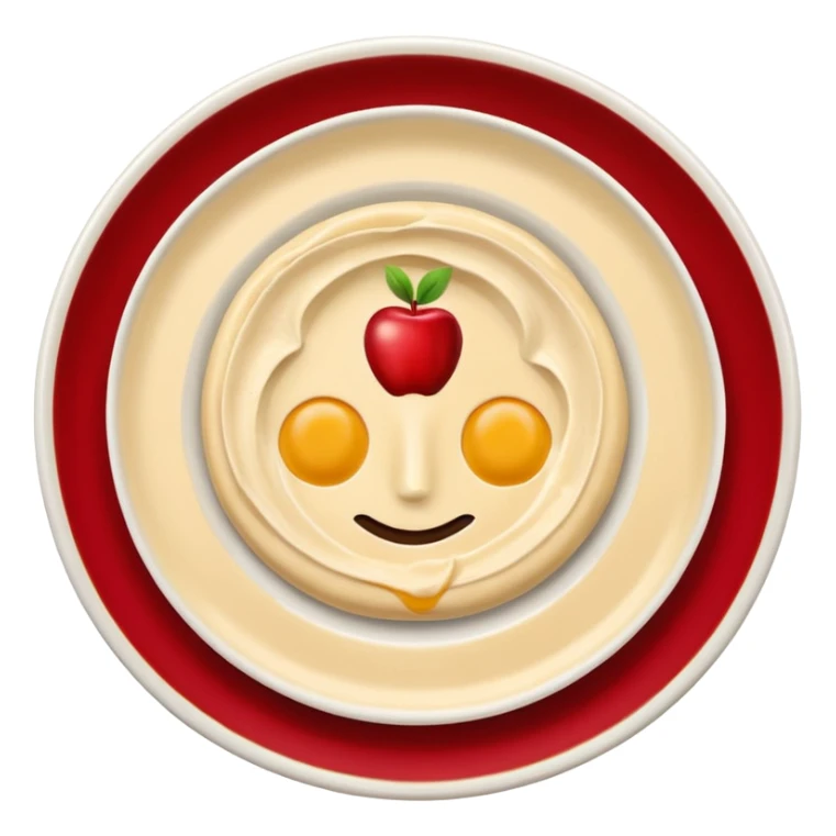 hummus plate, hyper-polished, vibrant, soft gradients, shiny, apple emoji style sticker