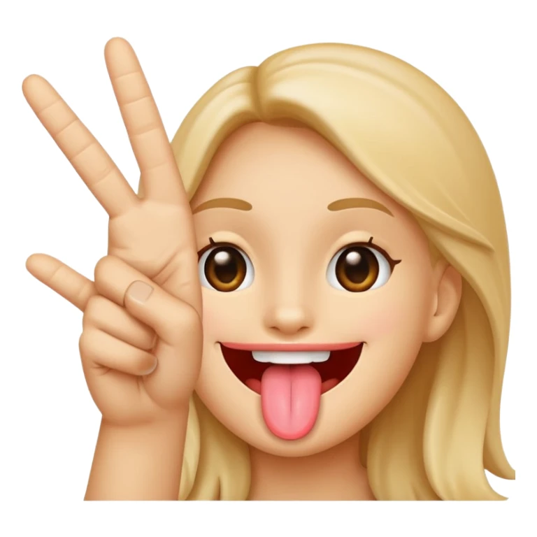 Grinning face with tongue holding up a hand making a peace sign sticker