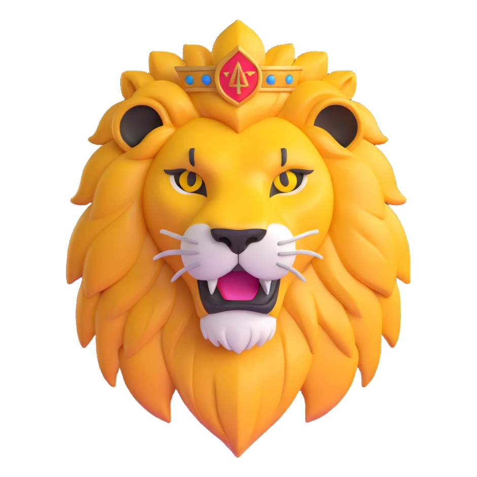 Augustus lion sigil with golden mane sticker