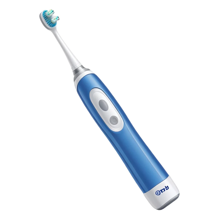 Oral-B electric toothbrush blue and white sticker