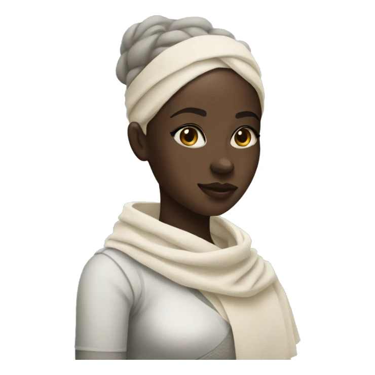 black girl with gauze bandage sticker