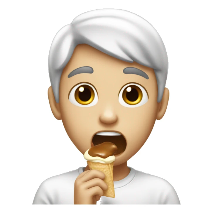 Real boy eating cream sticker