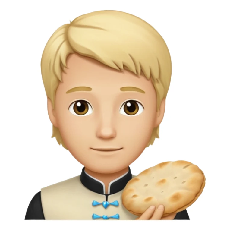 The blond groom emoji combined with tthe pita emoji sticker