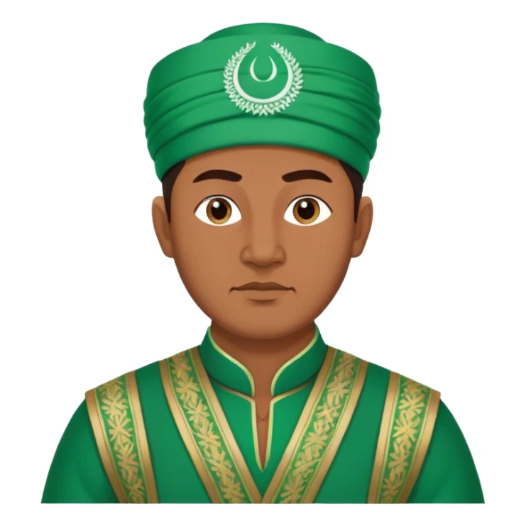 uzbek guy with green national outfit sticker