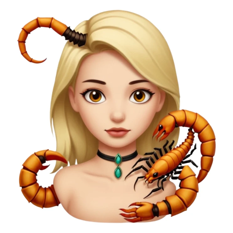 Girl having Scorpion Tattoo on the neck. sticker