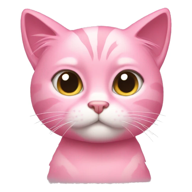 pink cat with sassy style and girlish hair sticker