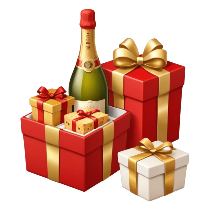 pacco natalizio panettone più spumante sticker