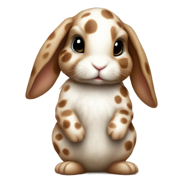 realistic baby bunny with spots with a brown bow sticker