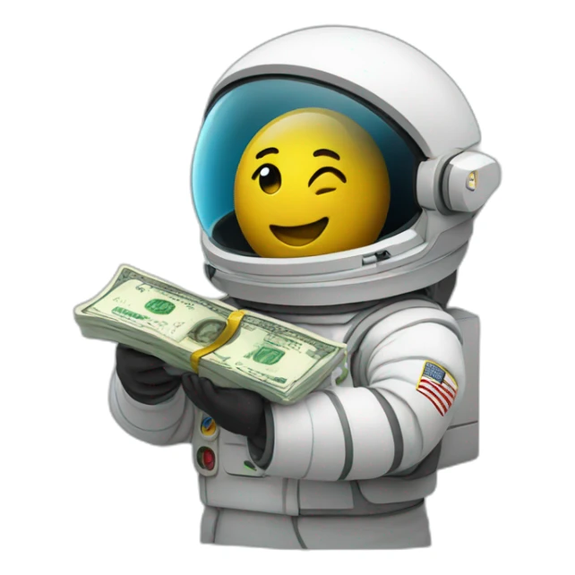 An astronate showing money sticker